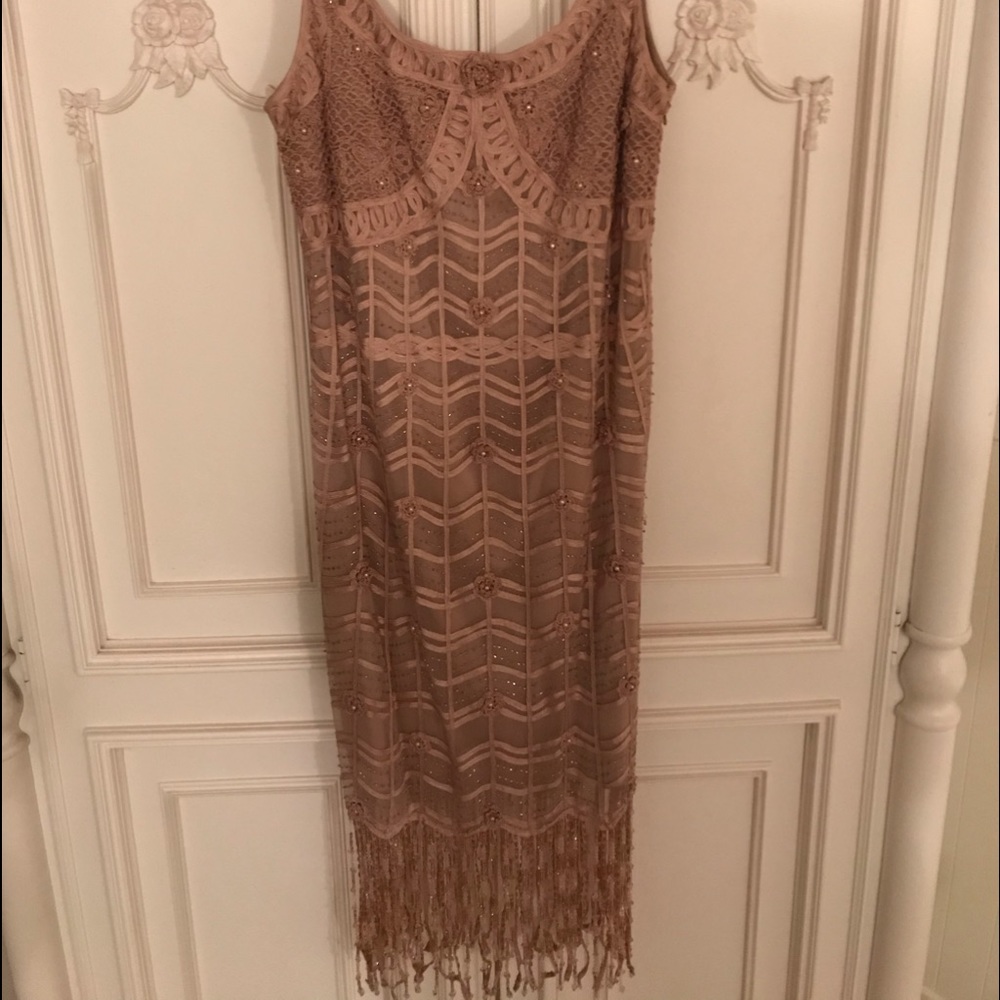 Women’s Gold “Flapper style” Cocktail Dress Size 8